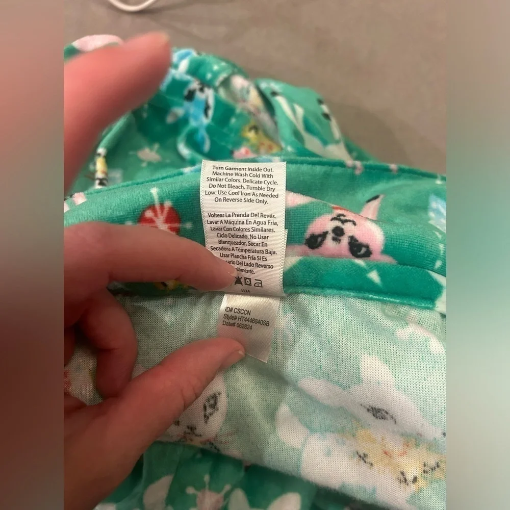 Girls XL 16-18 Holiday Pajama Top Button Down Deer Christmas Green Long Sleeve